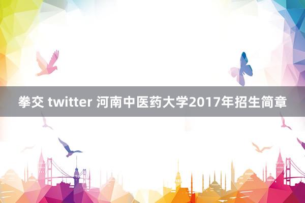 拳交 twitter 河南中医药大学2017年招生简章