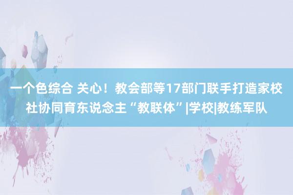 一个色综合 关心！教会部等17部门联手打造家校社协同育东说念